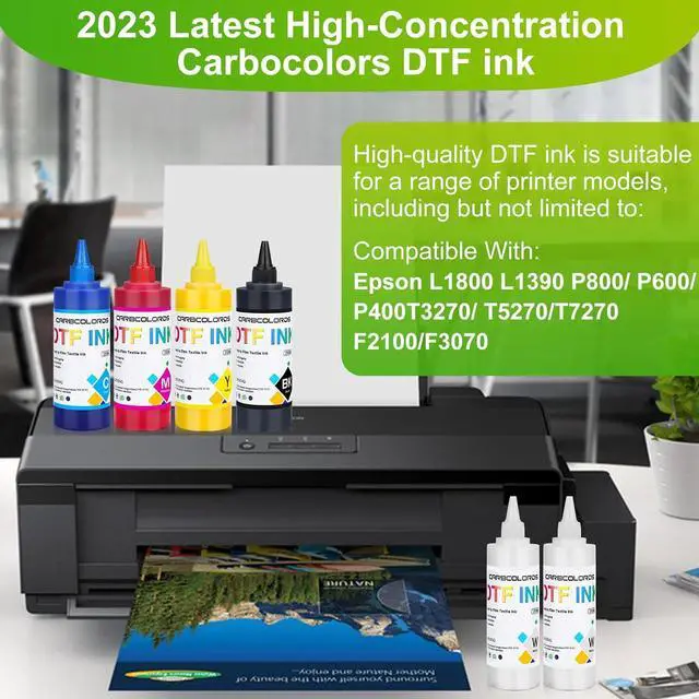 Alt view image 3 of 6 - Carbcolords 6x250ml Premium DTF Heat Transfer Ink Conversion Kit Refill for Inkjet DTF Transfer Printer,for DTF Transfer Film (CMYK-WW)