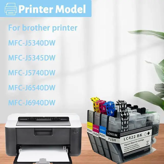 Alt view image 2 of 7 - Ink Cartridge for Brother LC422 High Yield Compatible for Brother J5340DW J5345DW J5740DW J6540DW J6940DW Printers Combo Pack