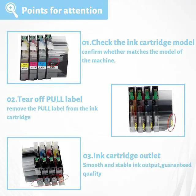 Alt view image 5 of 7 - Ink Cartridge for Brother LC422 High Yield Compatible for Brother J5340DW J5345DW J5740DW J6540DW J6940DW Printers Combo Pack