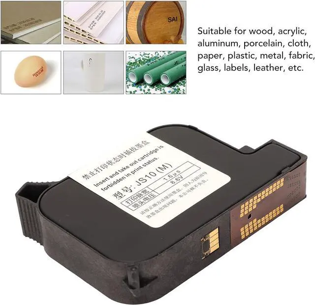 Alt view image 4 of 7 - Acogedor Ink Cartridge, 42ml Black Original Solvent Quick Drying Handheld Inkjet Printer Cartridges Replacement for Wood Acrylic Aluminum Porcelain Cloth Paper
