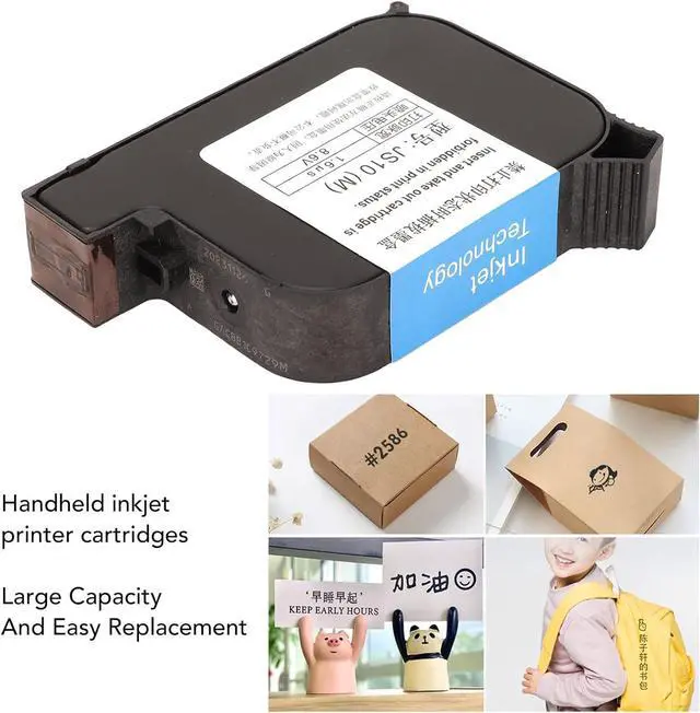 Alt view image 3 of 7 - Acogedor Ink Cartridge, 42ml Black Original Solvent Quick Drying Handheld Inkjet Printer Cartridges Replacement for Wood Acrylic Aluminum Porcelain Cloth Paper