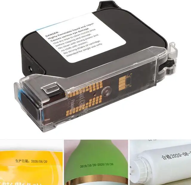 Alt view image 6 of 7 - Acogedor Ink Cartridge, 42ml Black Original Solvent Quick Drying Handheld Inkjet Printer Cartridges Replacement for Wood Acrylic Aluminum Porcelain Cloth Paper