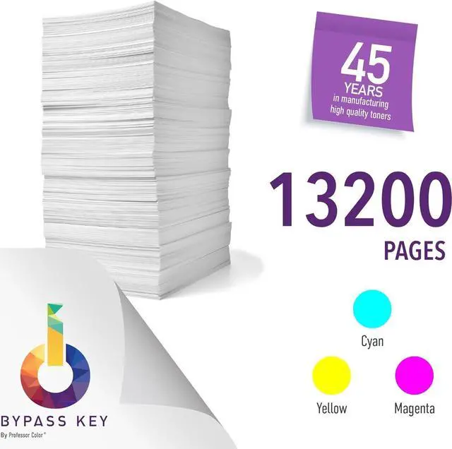 Alt view image 3 of 7 - Professor Color ColorQube 8570 or ColorQube 8580 Ink Replaces 108R00926 108R00927 108R00928 (6 Repackaged OEM Inks), Bundle Includes Bypass Key for use in North American Printers - 13,200 Pages