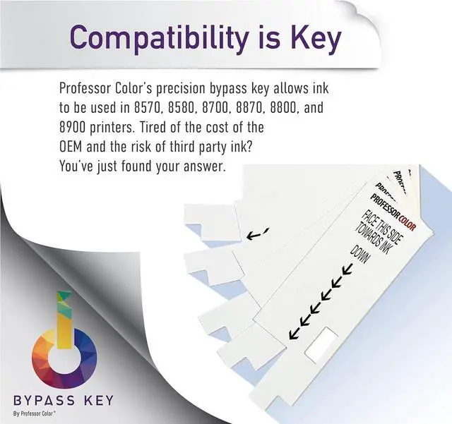 Alt view image 2 of 7 - Professor Color ColorQube 8570 or ColorQube 8580 Ink Replaces 108R00926 108R00927 108R00928 (6 Repackaged OEM Inks), Bundle Includes Bypass Key for use in North American Printers - 13,200 Pages