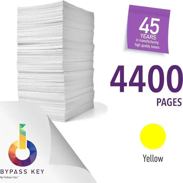 Alt view image 3 of 7 - Professor Color ColorQube 8570 or ColorQube 8580 Ink Replaces 108R00928 (2 Repackaged Yellow OEM Inks), Bundle Includes Bypass Key for use in North American Printers - 4,400 Pages