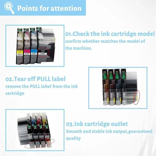 Alt view image 5 of 7 - Ink Cartridge for Brother LC422XL High Yield,Compatible J5340DW J5345DW J5740DW J6540DW J6940DW Printer Page Yield Up to 3000 Pages Black,1500 Pages Color Combo Pack
