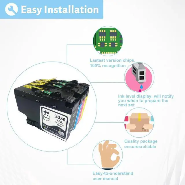 Alt view image 5 of 7 - 3039XXL Ink Cartridge for Brother 3039XXL High Yield Black and Color Ink Cartridge,Compatible for Brother J5845DW J5945DW J6545DW J6945DW Printers Combo Pack