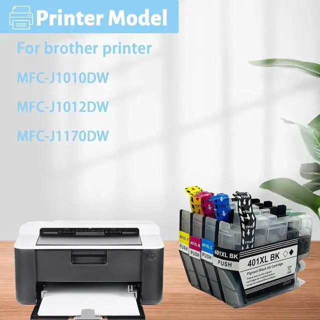 Alt view image 2 of 7 - Ink Cartridge for Brother LC401XL High Yield,Compatible J1010DW J1012DW J1170DW Printer 500 Pages Black,500 Pages Color Combo Pack