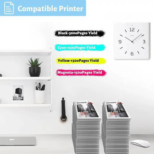 Alt view image 3 of 7 - Ink Cartridge for Brother LC426BK LC426C LC426M LC426Y High Yield,Compatible J4335DW J4340DW J4535DW J4540DW Printer 3000 Pages Black,1500 Pages Color Combo Pack