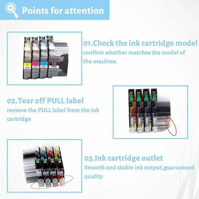 Alt view image 5 of 7 - Ink Cartridge for Brother LC401XL High Yield,Compatible J1010DW J1012DW J1170DW Printer 500 Pages Black,500 Pages Color Combo Pack