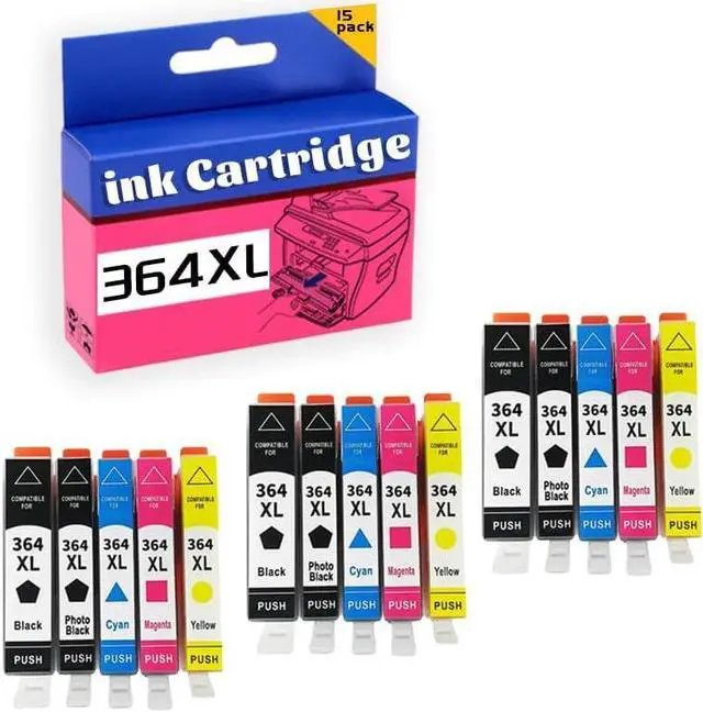 Main image of 364XL Ink Cartridge High Yield Compatible for Photosmart B8550 B8553 B8558 C6380 C6383 C5324 C5383 C5380 C6324 C5390 C5393 C5388 C5370 Printer 3 Set