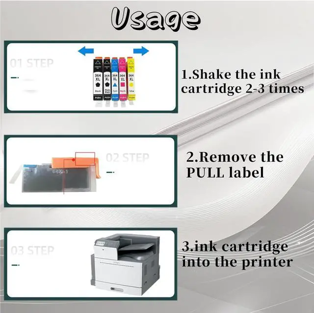 Alt view image 6 of 7 - 364XL Ink Cartridge High Yield Compatible for Photosmart B8550 B8553 B8558 C6380 C6383 C5324 C5383 C5380 C6324 C5390 C5393 C5388 C5370 Printer 3 Set