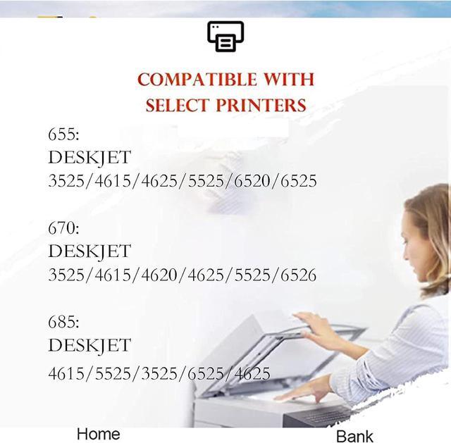 Alt view image 2 of 7 - VDFHB Compatible Ink Cartridge 670xl, 655xl, 685xl  3525/4615/4625/3525/4615/4620/4625/5525/6526/4615/5525/3525 670 B