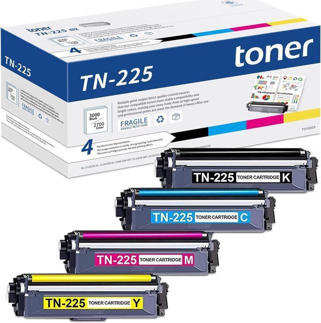 TN225 High Yield Toner Cartridge 4 Pack, TN225BK TN225C TN225M