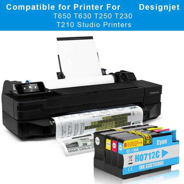 Alt view image 2 of 6 - 712 Ink Remanufactured 4 PK High Yield 712XL 712 Ink Cartridges Replacement  for DesignJet T650 T630 T230 T210 Studio Plotter Printers.