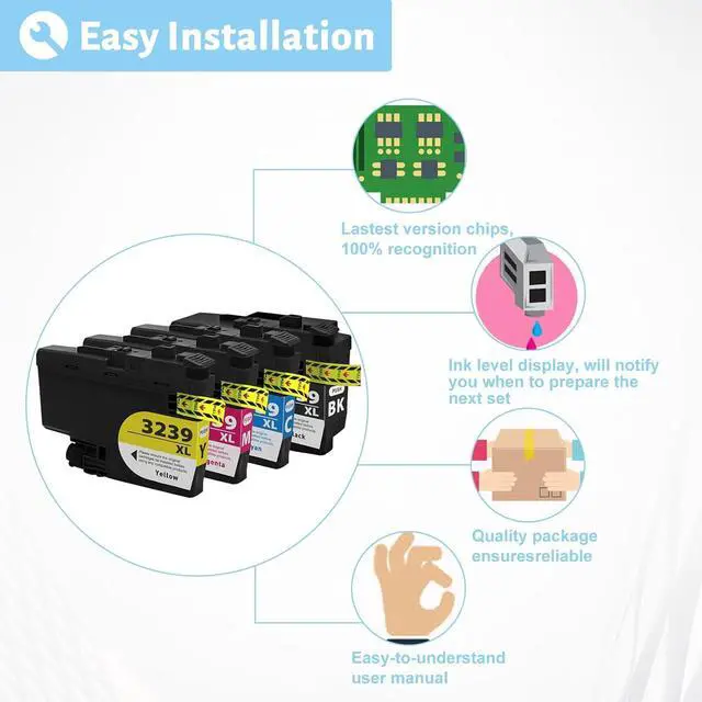 Alt view image 4 of 7 - Ink Cartridge for Brother LC3239XLBK LC3239XLC LC3239XLM LC3239XLY Ink Cartridge Combo,High Yield Compatible for Brother J6000DW J6100DW J5945DW J6945DW J6947DW Prin Combo Pack