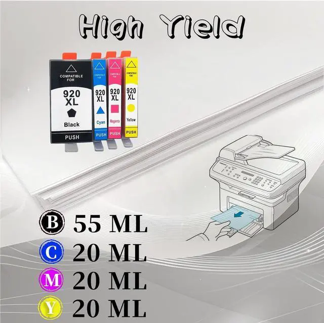 Alt view image 3 of 7 - 920xl Ink Cartridge High Yield Compatible for Officejet 6000 6500 6500 Wireless 6500A 7000 7500 7500A Printer 3 Set