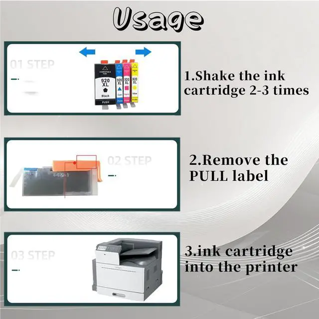Alt view image 6 of 7 - 920xl Ink Cartridge High Yield Compatible for Officejet 6000 6500 6500 Wireless 6500A 7000 7500 7500A Printer 3 Set