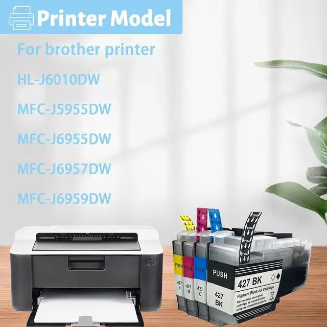 Alt view image 2 of 7 - Ink Cartridge for Brother LC427BK LC427C LC427M LC427Y High Yield,3000 Pages Black,1500 Pages Color Compatible J6010DW J5955DW J6955DW J6957DW J6959DW Printer Combo Pack