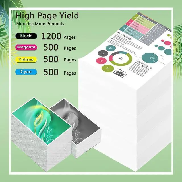 Alt view image 3 of 7 - Replacement High Yield Ink Cartridge Compatible  952 953 954 955XL Ink Cartridges Compatibles  OfficeJet Pro 7720 7730 7740 8210 8216 8710 Printers Four Color Suit