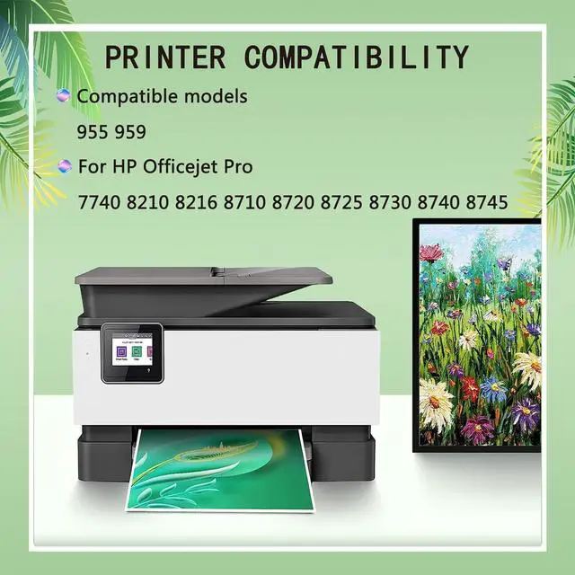 Alt view image 2 of 7 - Replacement High Yield Ink Cartridge Compatible  952 953 954 955XL Ink Cartridges Compatibles  OfficeJet Pro 7720 7730 7740 8210 8216 8710 Printers Four Color Suit