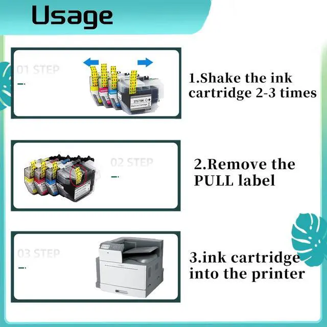 Alt view image 7 of 7 - LC3717 Ink Cartridge for Brother High Yield Replacement Pack,Compatible for MFC-J2330DW MFC-J3930DW Printer 3 Set