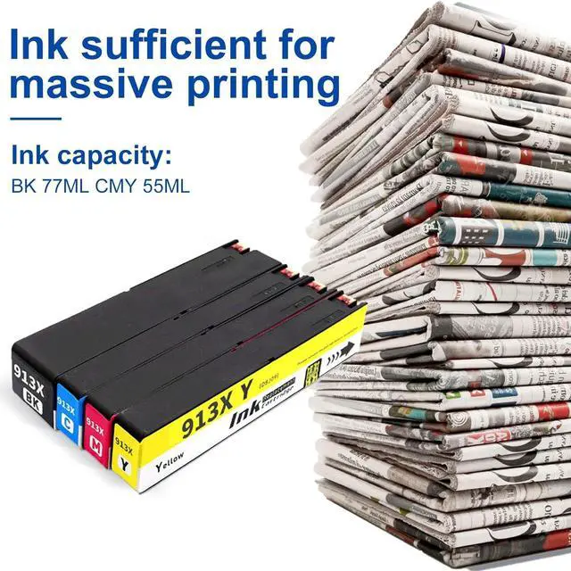 Alt view image 3 of 7 - 913A High Yield Ink Cartridges, Compatible  913A BK C M Y Ink Cartridges,Work  PageWide X352dw X377dw X452dw X452dn X477dw X477dn X552dw X577dwz P55250dw