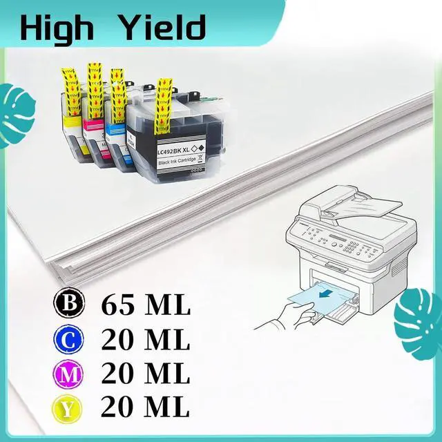 Alt view image 3 of 7 - for Brother LC492XL Ink Cartridge High Yield Compatible for MFC-J2340DW MFC-J3540DW MFC-3940DW Printer 2 Set