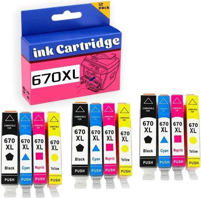 Main image of 670XL Ink Cartridge  High Yield Replacement Pack,Compatible for DESKJET 3525 5525 4615 4625 6525 Printer 3 Set