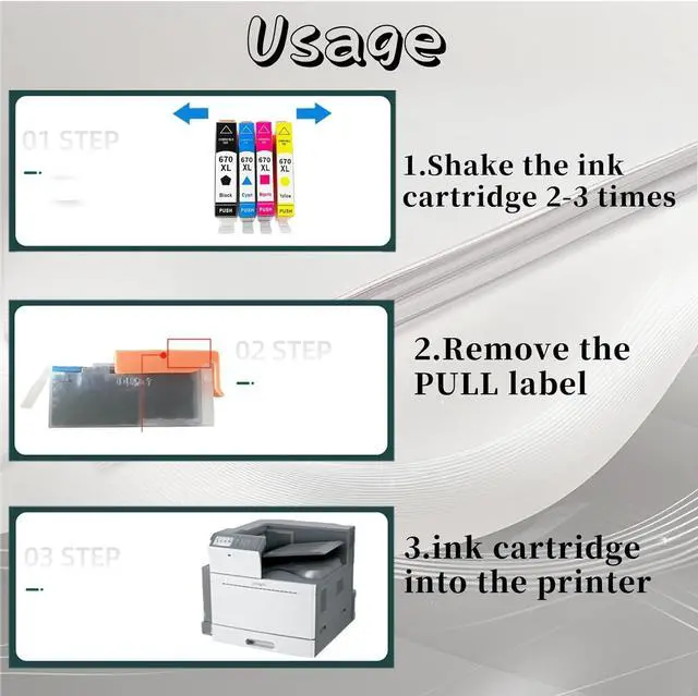 Alt view image 6 of 7 - 670XL Ink Cartridge  High Yield Replacement Pack,Compatible for DESKJET 3525 5525 4615 4625 6525 Printer 3 Set