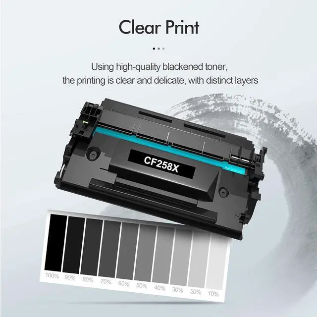 Alt view image 5 of 7 - 58X CF258X Toner Cartridge Black: 2 Pack (with Chip, High Yield) Replacement  CF258X 58X 58A CF258A MFP M428fdw M428fdn M428dw M404 M428 Pro M404n M404dn M404dw Printer