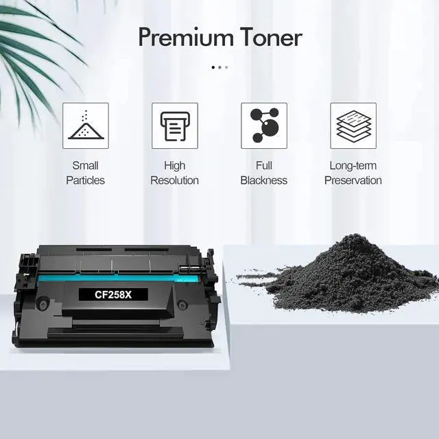Alt view image 6 of 7 - 58X CF258X Toner Cartridge Black: 2 Pack (with Chip, High Yield) Replacement  CF258X 58X 58A CF258A MFP M428fdw M428fdn M428dw M404 M428 Pro M404n M404dn M404dw Printer