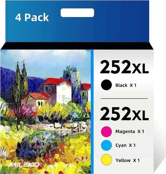 Main image of 252XL Ink Cartridges Remanufactured for Epson 252 Ink Cartridges Remanufactured for Epson 252XL, 252 XL Works with Epson Workforce WF-3640 WF-7720 WF-3620 WF-7710 WF-7620 WF-7610 WF-7210(4 Packs)