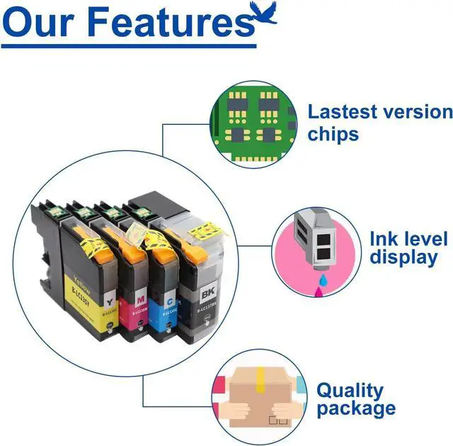 Alt view image 4 of 7 - LC135XL High Yield Ink Cartridges,Compatible for Brother LC137XL BK LC135 C M Y Ink Cartridges,Work for Brother DCP-J4110DW MFC-J4410DW J4510DW J4710DW Printers Como Pack