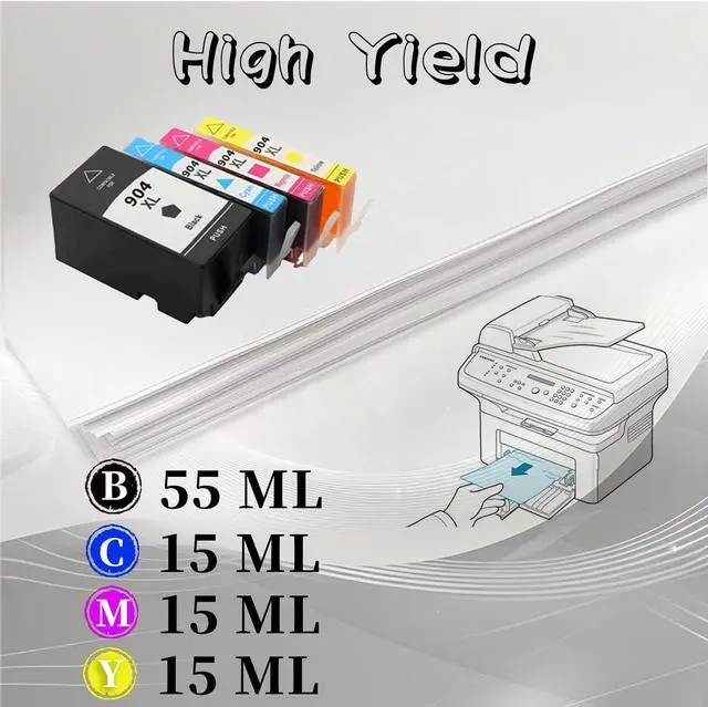 Alt view image 3 of 7 - 904XL Ink Cartridge  High Yield Replacement Pack,Compatible for OfficeJet Pro 6970 All-in-One Printer 3 Set