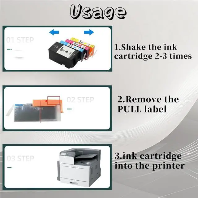 Alt view image 6 of 7 - 904XL Ink Cartridge  High Yield Replacement Pack,Compatible for OfficeJet Pro 6970 All-in-One Printer 3 Set