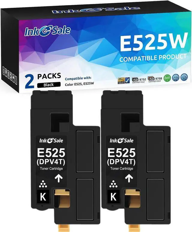 Alt view image 7 of 7 - INK E-SALE Compatible Toner Cartridge for Dell E525W E525 525W 525 Toner Cartridge 593-BBJX Using with Dell Laser E525W Printer Ink Black 1 Pack