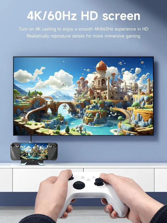 Alt view image 2 of 7 - Hagibis USB C Docking Station for Steam Deck, ROG Ally, Lenovo Legion Go, Switch, AYANEO, RGB LED Gaming Type-C Hub with 100W PD Charging, 4K@60Hz HDMI, 2.5Gbps RJ45, 10Gbps USB3.1 (Black)