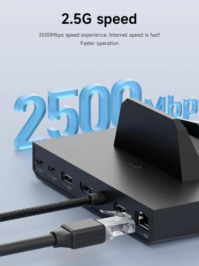 Alt view image 4 of 7 - Hagibis USB C Docking Station for Steam Deck, ROG Ally, Lenovo Legion Go, Switch, AYANEO, RGB LED Gaming Type-C Hub with 100W PD Charging, 4K@60Hz HDMI, 2.5Gbps RJ45, 10Gbps USB3.1 (Black)