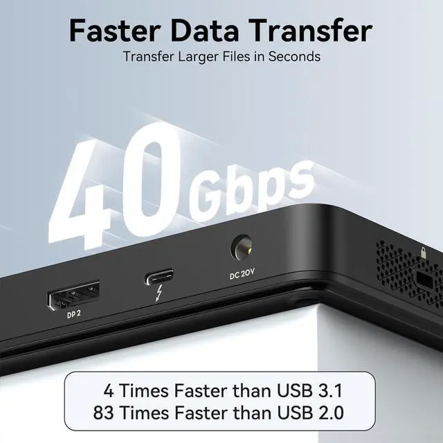 Alt view image 5 of 7 - MOKiN Thunderbolt 4 Dock - 16 Ports, Laptop Docking Station Dual Monitor for MacBook, Docking Station 3 Monitors for Windows with 150W DC Power,TB4 Cable,2.5 Gigabit EthernetThunderbolt Certified
