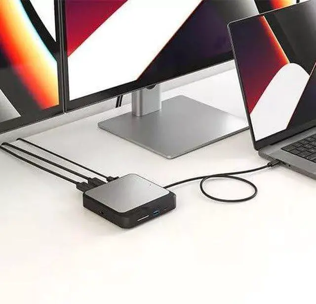 Alt view image 7 of 7 - ALOGIC 7-in-1 Dual 4K Universal Compact Docking Station, 2X HDMI, USB-A, USB-C, 100W PD, Gigabit Ethernet, SD Card Reader, USB-C Power Input, for Windows/MacOS/ChromeOS Computers.