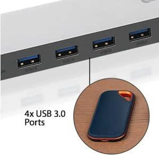 Alt view image 7 of 7 - USB-C Triple Display Dock Station - 4K 60Hz - 2 HDMI - 1 DisplayPort - 4 USB 3.0 - Ethernet - 3.5mm Audio - USB-C 100W PD - MacBook Pro/Air Thunderbolt 3 - Type C Laptop - GUD3C4K3