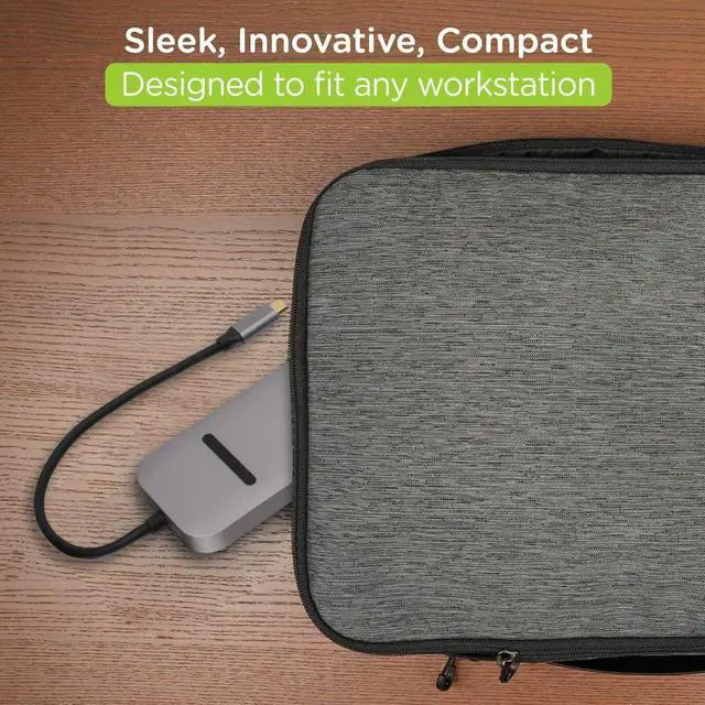 Alt view image 6 of 7 - USB-C Triple Display Dock Station - 4K 60Hz - 2 HDMI - 1 DisplayPort - 4 USB 3.0 - Ethernet - 3.5mm Audio - USB-C 100W PD - MacBook Pro/Air Thunderbolt 3 - Type C Laptop - GUD3C4K3