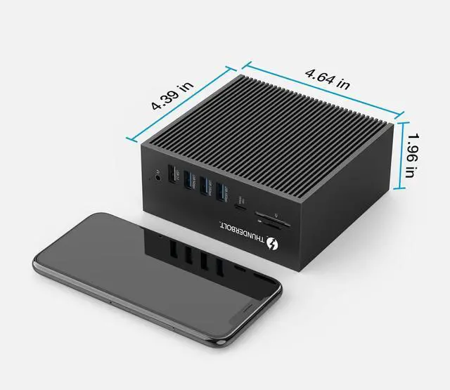 Alt view image 5 of 6 - Thunderbolt 3 Dock, 18 in 1 Thunderbolt Docking Station Double Screen with Dual 4K@60Hz Display, 8K Displayport, 2 USB C, 7 USB A, Gigabit LAN, SD&TF, 65W DC Power, Audio, Optical Out