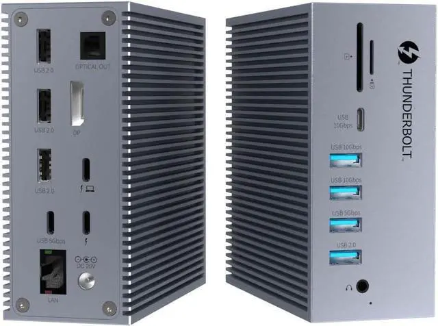 Main image of TOTU 18-in-1 Thunderbolt 3 USB-C Docking Station with 8K DisplayPort, 1Gbps Ethernet, 10Gbps USB-A, USB-C 3.2, SD/TF Card Reader, Audio, Optical Out, Thunderbolt 3 Dock for USB C Laptop, DC13