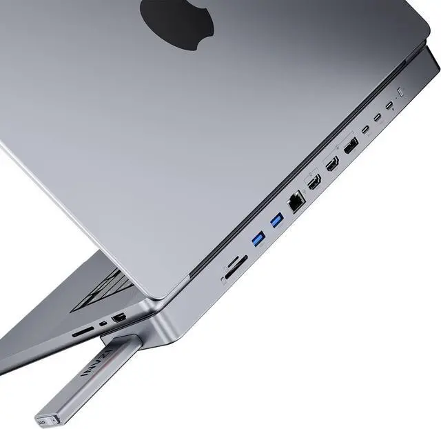 Main image of INVZI MagHub 12-in-2 USB-C Docking Station Triple Monitors with Pop-Up SSD, Dual 4K HDMI, DP, 100W PD Charging, USB 3.2 10Gbps USB, RJ45, SD/TF Slots for MacBook Pro M1 14 16, MacBook Air M2 13