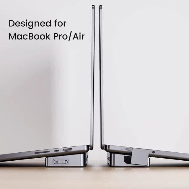 Alt view image 5 of 6 - INVZI MagHub 12-in-2 USB-C Docking Station Triple Monitors with Pop-Up SSD, Dual 4K HDMI, DP, 100W PD Charging, USB 3.2 10Gbps USB, RJ45, SD/TF Slots for MacBook Pro M1 14 16, MacBook Air M2 13