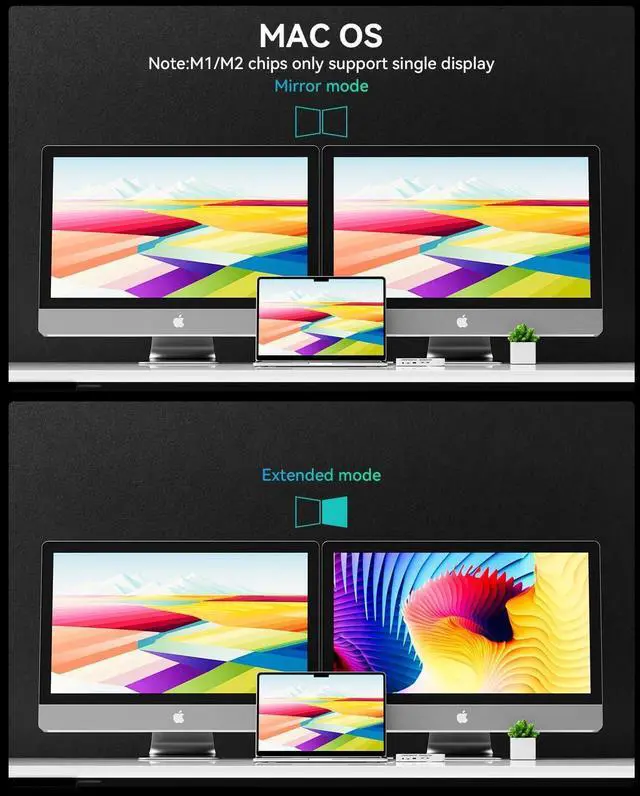 Alt view image 4 of 7 - Yottamaster 40Gbps Thunderbolt 4 Dock,12 in 1 USB C Thunderbolt Hub with 85W PD Charging for MacBook, Dual Monitor Single 8K or Dual 4K HDMI & DP, Ethernet, Audio,SD/TF [YTB4]