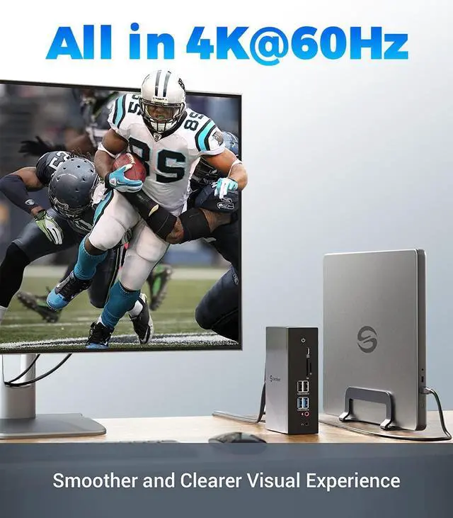 Alt view image 4 of 7 - UtechSmart 3 Monitor 18 in 1 Docking Station 4K@60Hz Thunderbolt 3/4 USB-C Windows & MacBook Grey