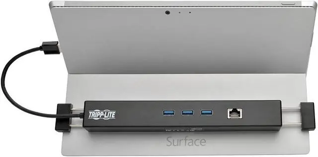 Alt view image 2 of 6 - Tripp Lite USB 3.0 Microsoft Surface Docking Station, USB-A Hub & Gigabit Ethernet (GbE) Port (U342-GU3)